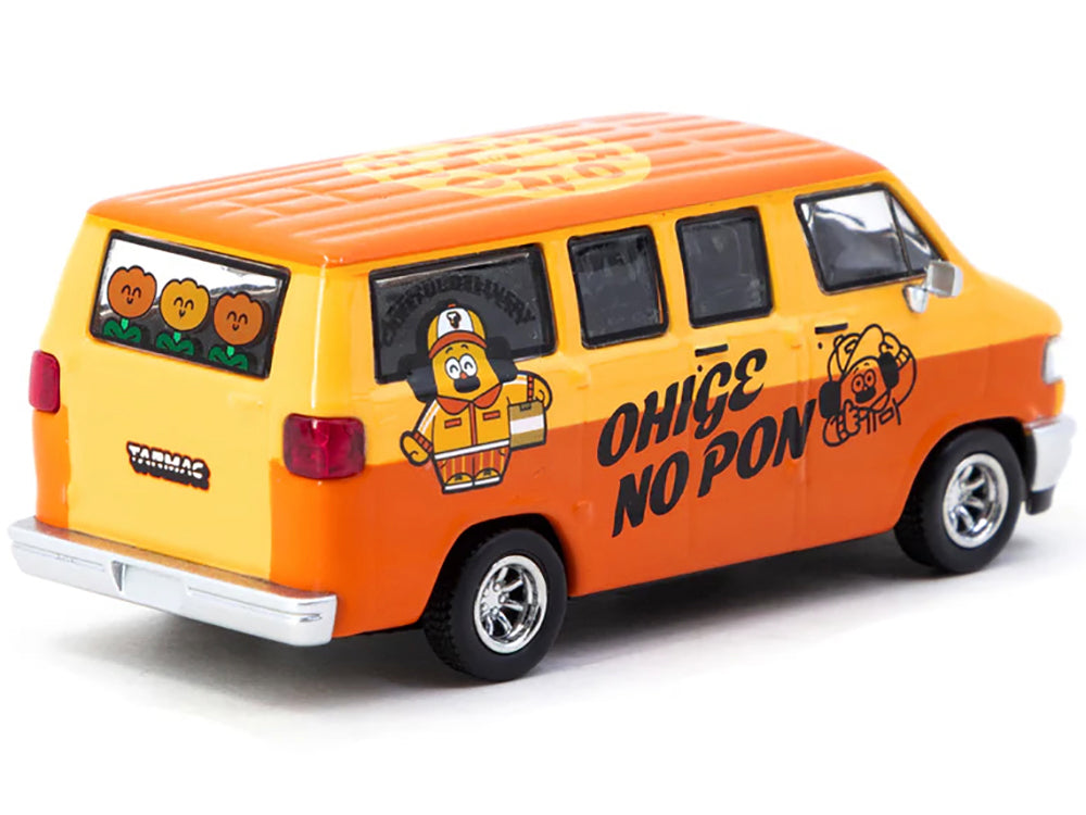 Dodge Van &quot;Ohige no Pon&quot; Orange Two-Tone &quot;Global64&quot; Series 1/64 Diecast Model by Tarmac Works