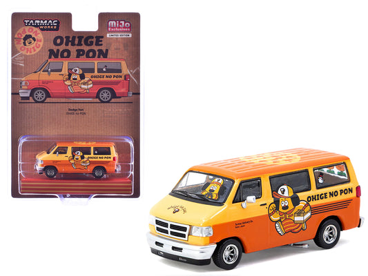 Dodge Van &quot;Ohige no Pon&quot; Orange Two-Tone &quot;Global64&quot; Series 1/64 Diecast Model by Tarmac Works