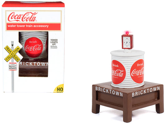 &quot;Coca-Cola&quot; Water Tower with Light &quot;Bricktown&quot; for 1/87 (HO) Scale Models by Classic Metal Works