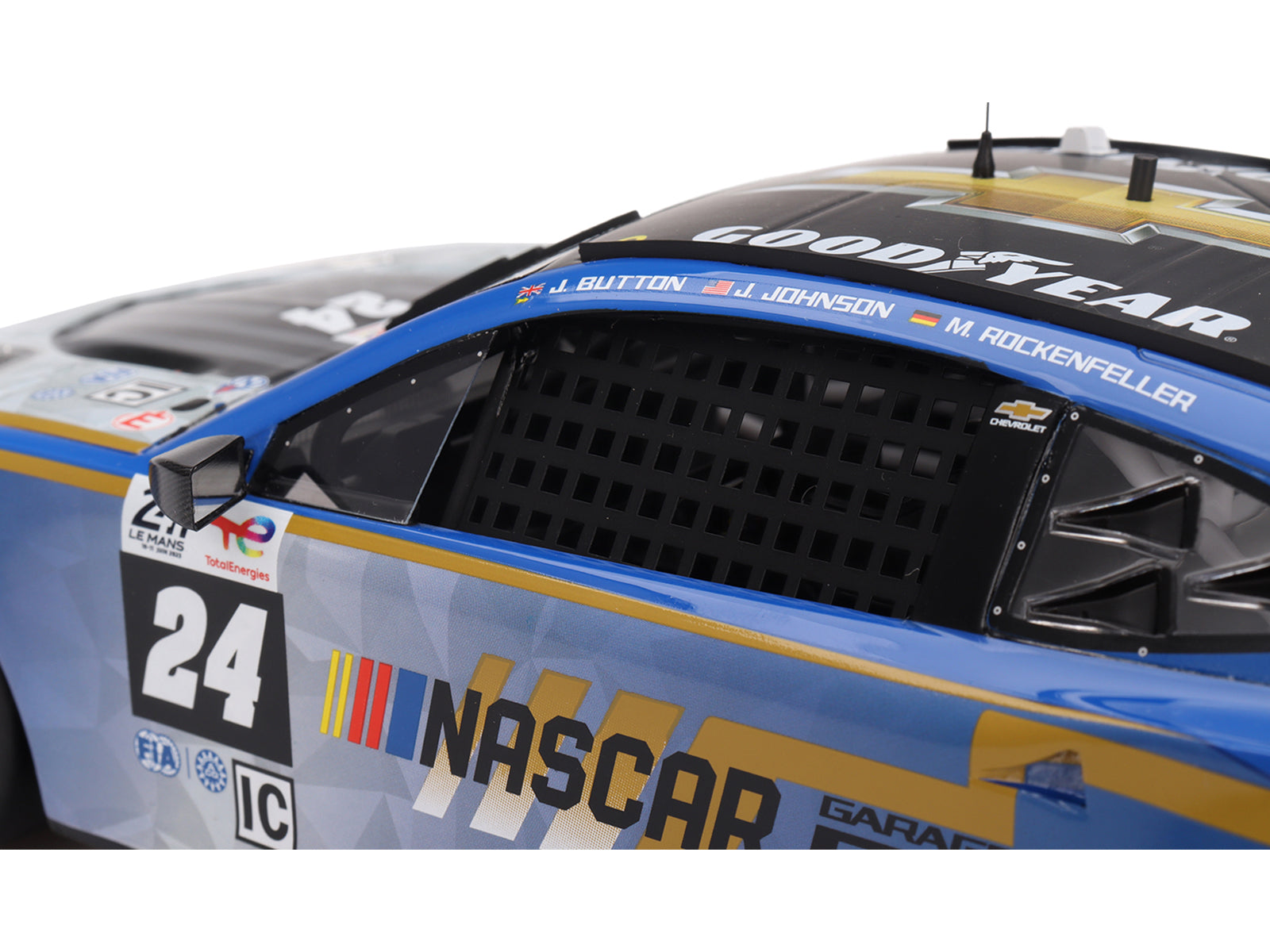 Chevrolet Camaro ZL1 #24 Jenson Button - Jimmie Johnson - Mike Rockenfeller &quot;Hendrick Motorsports - NASCAR Next Gen Garage 56&quot; Innovative &quot;24 Hours of Le Mans&quot; (2023) 1/18 Model Car by Top Speed