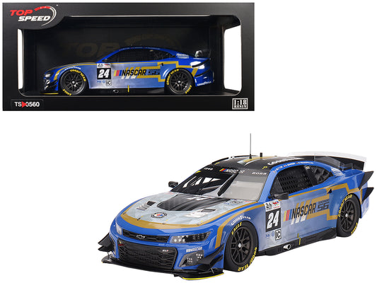 Chevrolet Camaro ZL1 #24 Jenson Button - Jimmie Johnson - Mike Rockenfeller &quot;Hendrick Motorsports - NASCAR Next Gen Garage 56&quot; Innovative &quot;24 Hours of Le Mans&quot; (2023) 1/18 Model Car by Top Speed