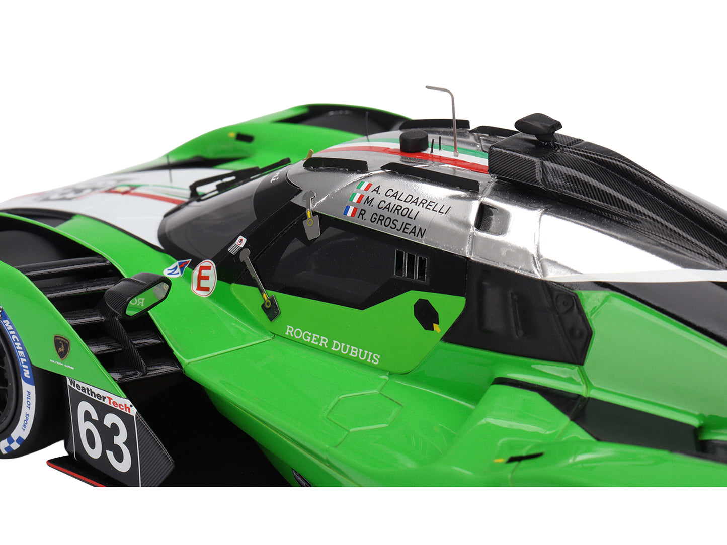Lamborghini SC63 #63 Matteo Cairoli - Andrea Caldarelli - Romain Grosjean &quot;Iron Lynx&quot; IMSA &quot;12 Hours of Sebring&quot; (2024) 1/18 Model Car by Top Speed