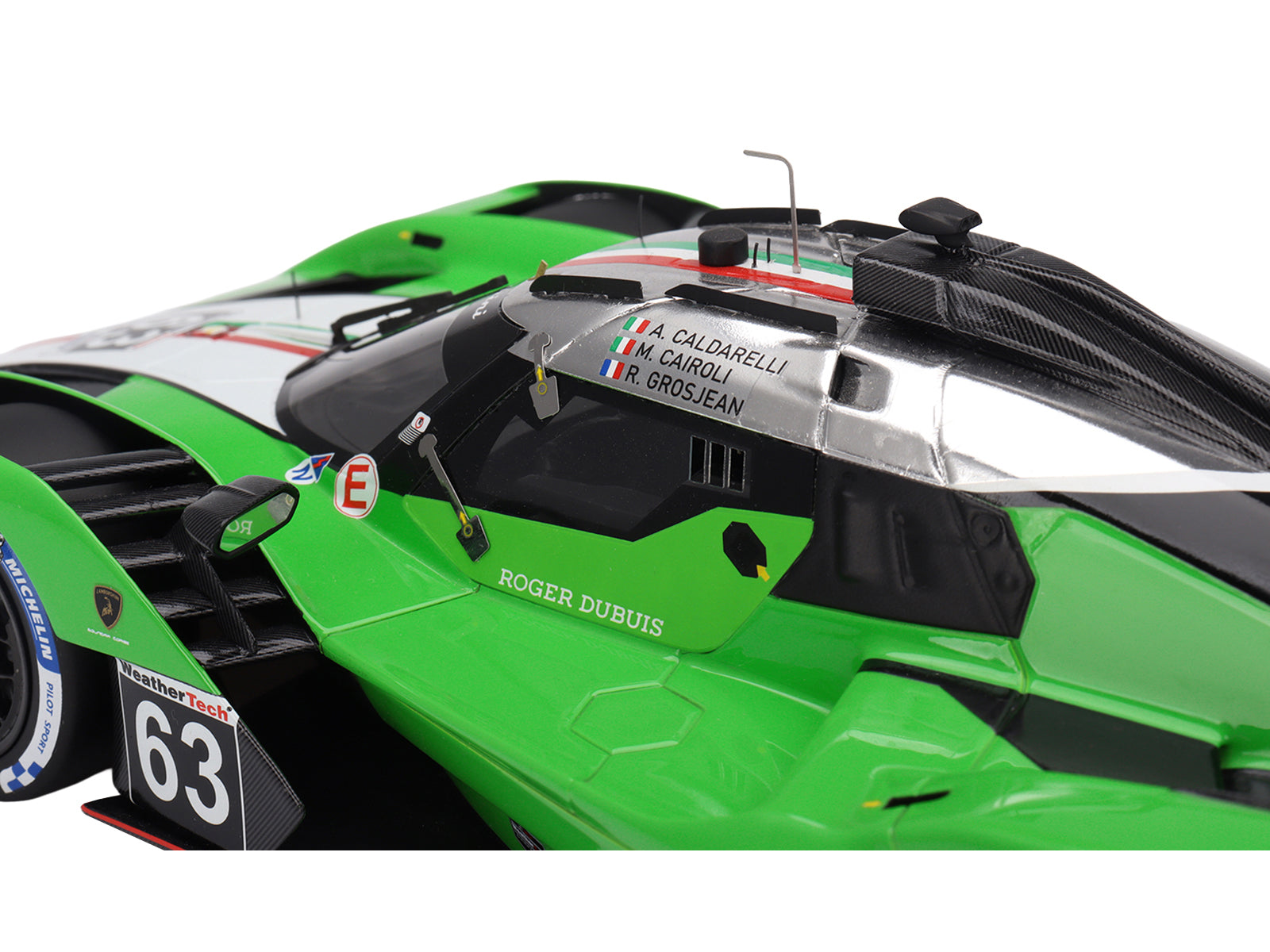 Lamborghini SC63 #63 Matteo Cairoli - Andrea Caldarelli - Romain Grosjean &quot;Iron Lynx&quot; IMSA &quot;12 Hours of Sebring&quot; (2024) 1/18 Model Car by Top Speed