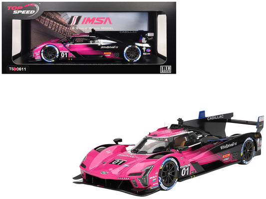 Cadillac V-Series.R #01 Sebastien Bourdais - Scott Dixon - Renger van der Zande &quot;Cadillac Racing&quot; Winner IMSA &quot;Petit Le Mans&quot; (2024) 1/18 Model Car by Top Speed
