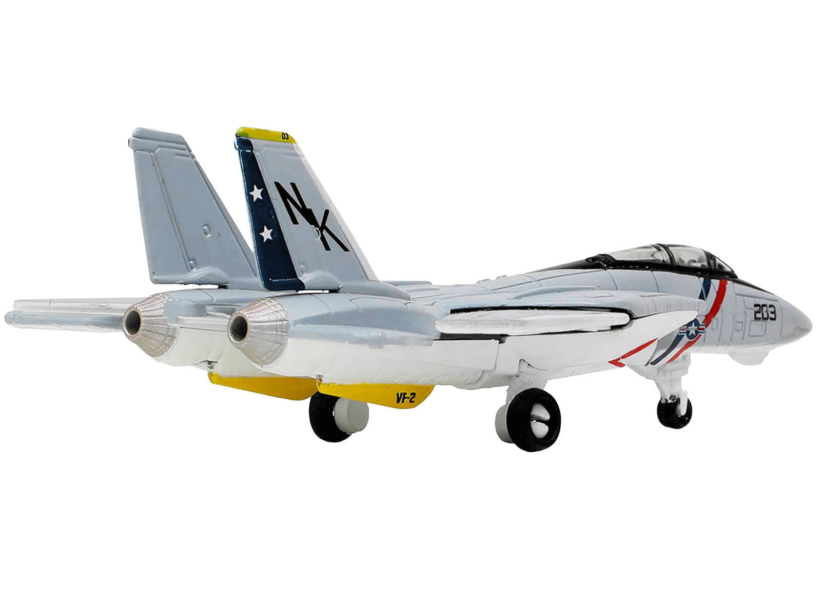 Grumman F-14 Tomcat Fighter Aircraft &quot;VF-2 Bounty Hunters&quot; and Section C of USS Enterprise (CVN-65) Aircraft Carrier Display Deck &quot;Legendary F-14 Tomcat&quot; Series 1/200 Diecast Model by Forces of Valor