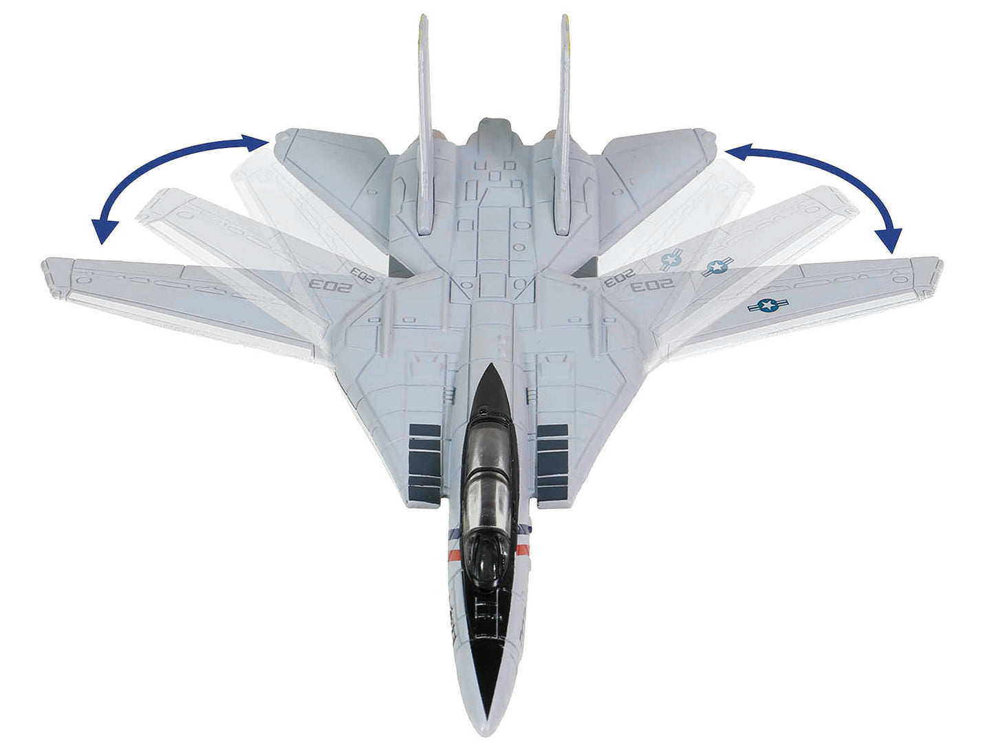 Grumman F-14 Tomcat Fighter Aircraft &quot;VF-2 Bounty Hunters&quot; and Section C of USS Enterprise (CVN-65) Aircraft Carrier Display Deck &quot;Legendary F-14 Tomcat&quot; Series 1/200 Diecast Model by Forces of Valor