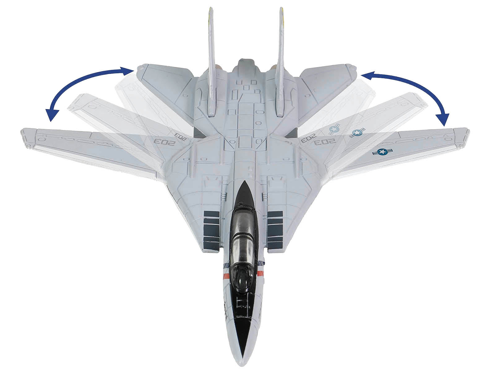Grumman F-14 Tomcat Fighter Aircraft &quot;VF-2 Bounty Hunters&quot; and Section C of USS Enterprise (CVN-65) Aircraft Carrier Display Deck &quot;Legendary F-14 Tomcat&quot; Series 1/200 Diecast Model by Forces of Valor