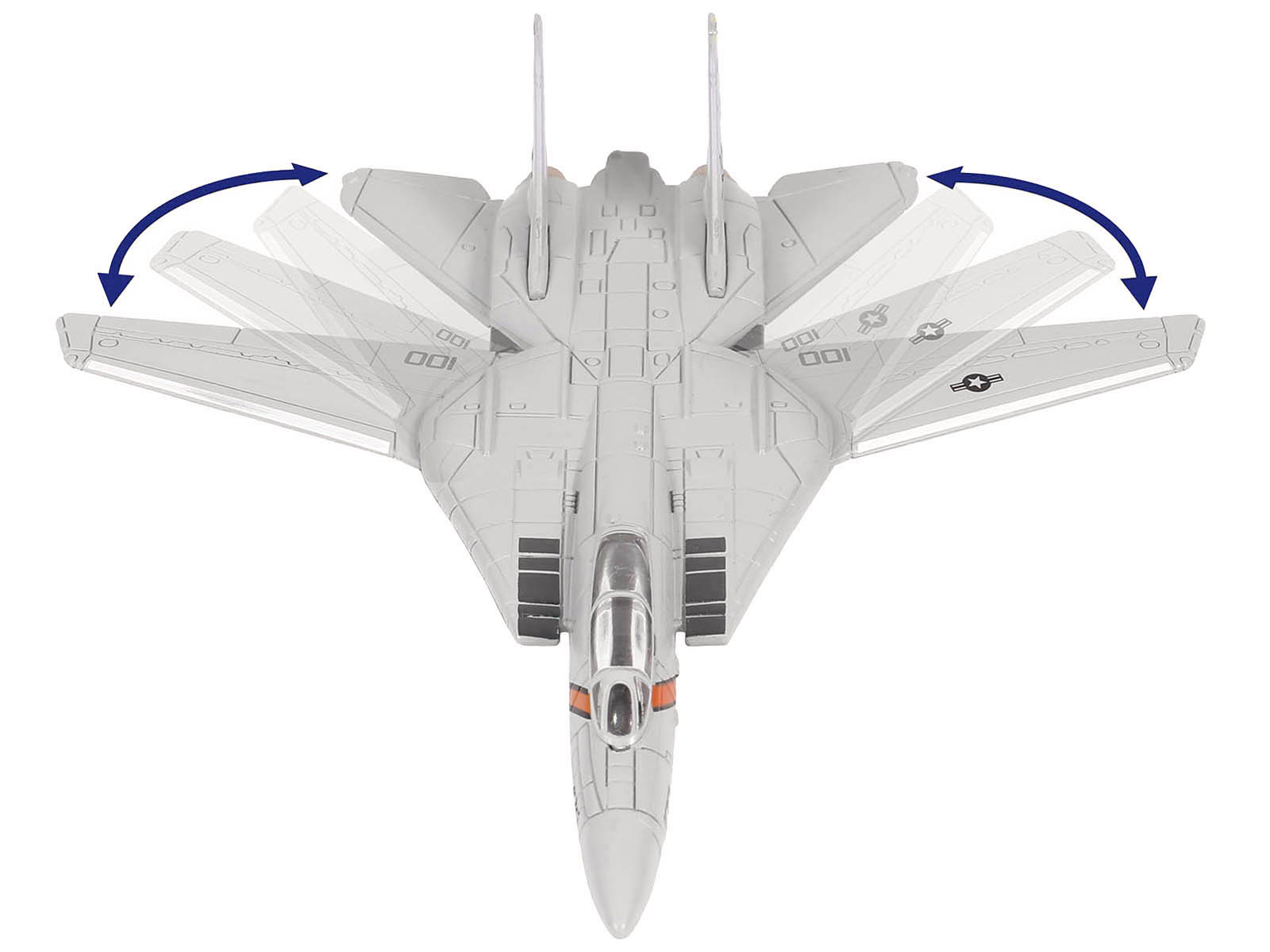 Grumman F-14 Tomcat Fighter Aircraft &quot;VF-114 Aardvarks&quot; and Section E of USS Enterprise (CVN-65) Aircraft Carrier Display Deck &quot;Legendary F-14 Tomcat&quot; Series 1/200 Diecast Model by Forces of Valor