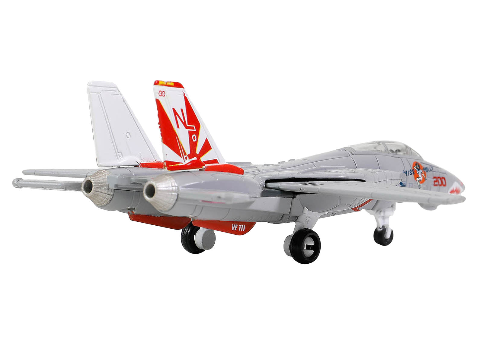 Grumman F-14A Tomcat Fighter Aircraft &quot;VF-111 Sundowners&quot; and Section J of USS Enterprise (CVN-65) Aircraft Carrier Display Deck &quot;Legendary F-14 Tomcat&quot; Series 1/200 Diecast Model by Forces of Valor