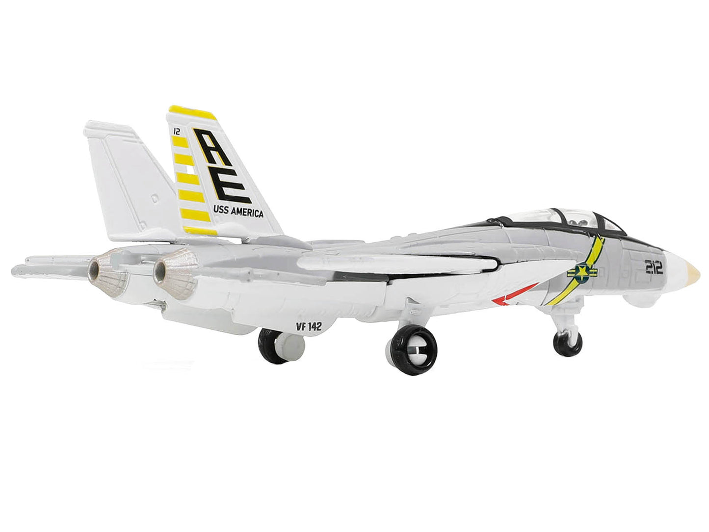 Grumman F-14B Tomcat Fighter Aircraft &quot;VF-142 Ghostriders&quot; and Section K of USS Enterprise (CVN-65) Aircraft Carrier Display Deck &quot;Legendary F-14 Tomcat&quot; Series 1/200 Diecast Model by Forces of Valor