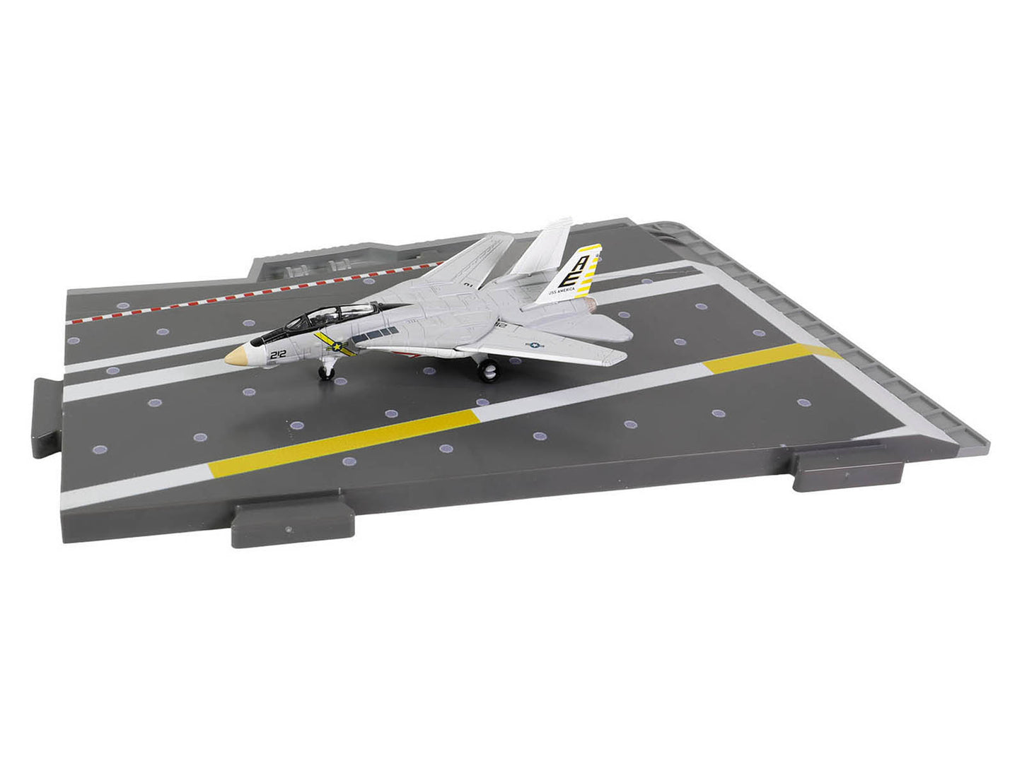 Grumman F-14B Tomcat Fighter Aircraft &quot;VF-142 Ghostriders&quot; and Section K of USS Enterprise (CVN-65) Aircraft Carrier Display Deck &quot;Legendary F-14 Tomcat&quot; Series 1/200 Diecast Model by Forces of Valor