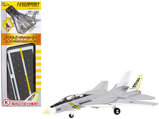Grumman F-14B Tomcat Fighter Aircraft &quot;VF-142 Ghostriders&quot; and Section K of USS Enterprise (CVN-65) Aircraft Carrier Display Deck &quot;Legendary F-14 Tomcat&quot; Series 1/200 Diecast Model by Forces of Valor
