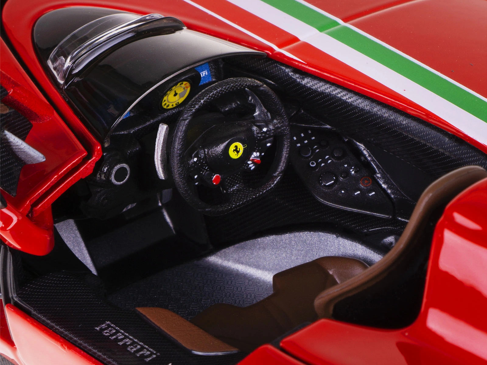 Ferrari Monza SP1 Red with Italian Flag Stripes &quot;Signature Series&quot; 1/18 Diecast Model Car by Bburago
