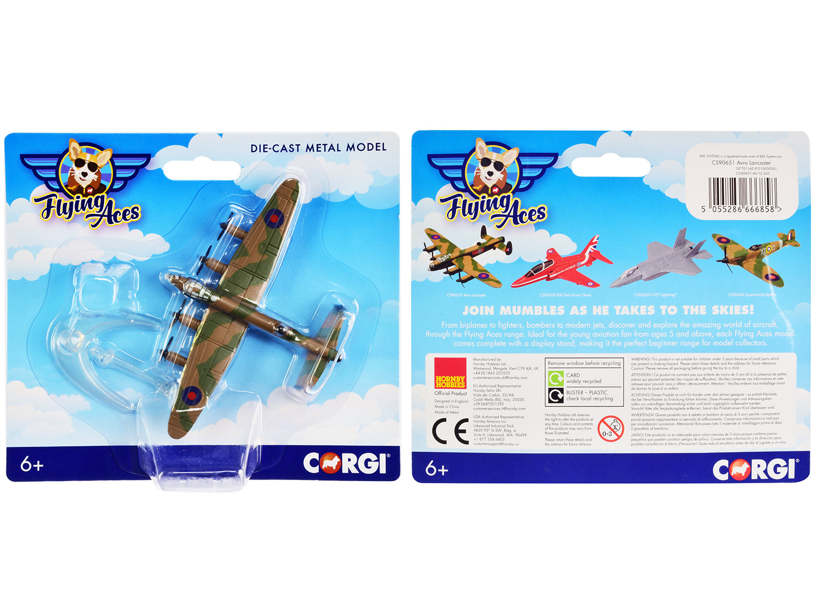 Avro Lancaster Bomber Aircraft &quot;RAF&quot; &quot;Flying Aces&quot; Series Diecast Model by Corgi