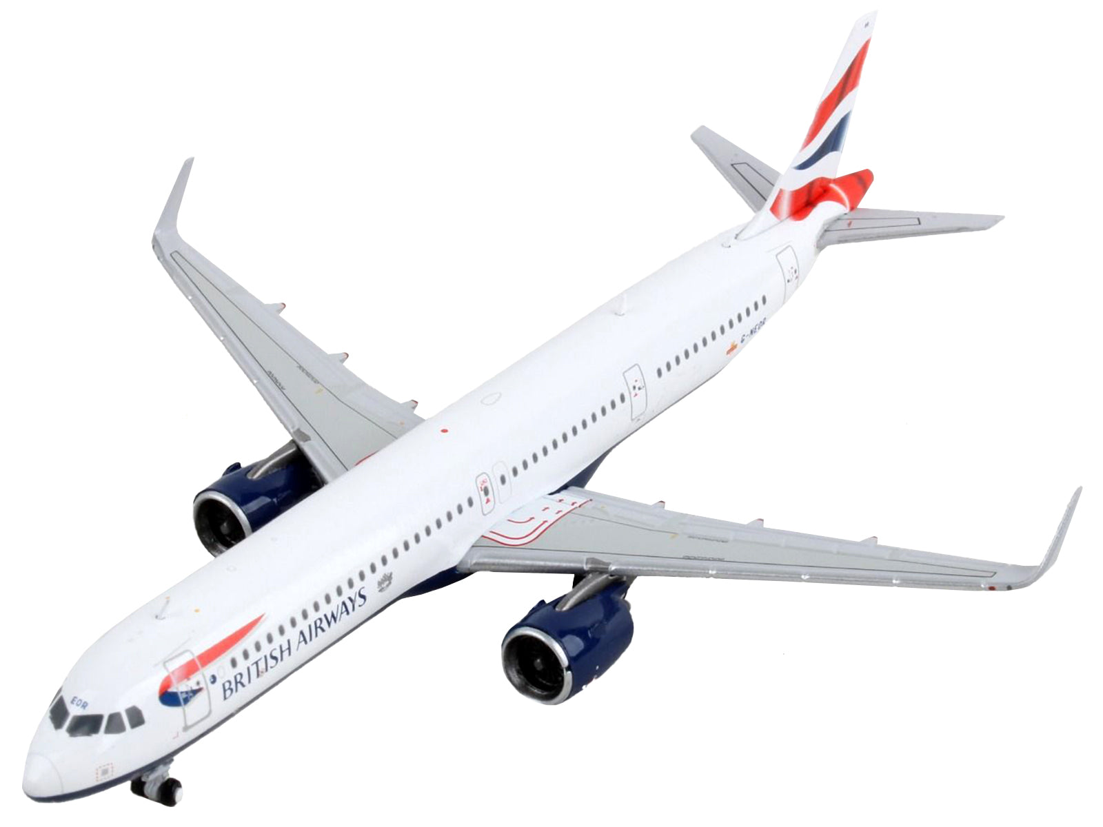Airbus A321neo Commercial Aircraft &quot;British Airways&quot; White with Tail Stripes 1/400 Diecast Model Airplane by GeminiJets