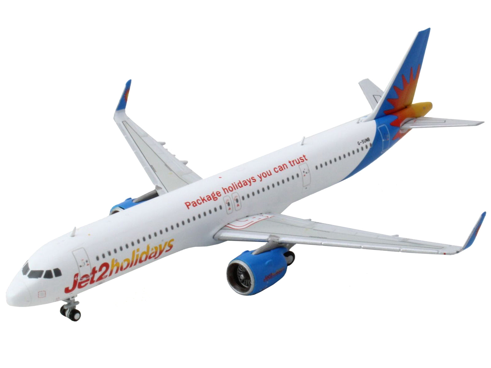 Airbus A321neo Commercial Aircraft &quot;Jet2 Holidays&quot; White with Blue Tail 1/400 Diecast Model Airplane by GeminiJets