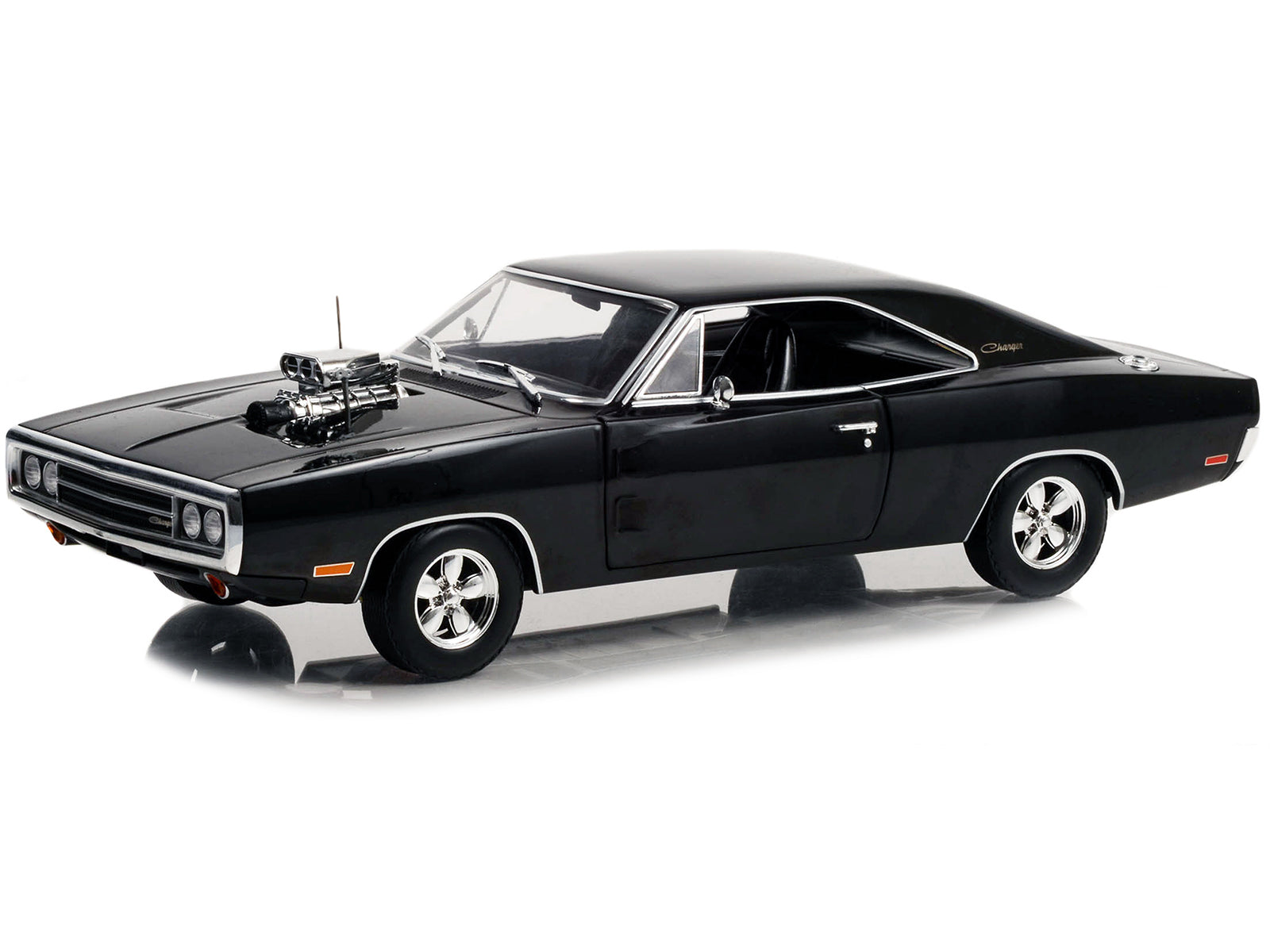 1970 Dodge Charger with Blown Engine Black &quot;Artisan Collection&quot; Series 1/18 Diecast Model Car by Greenlight