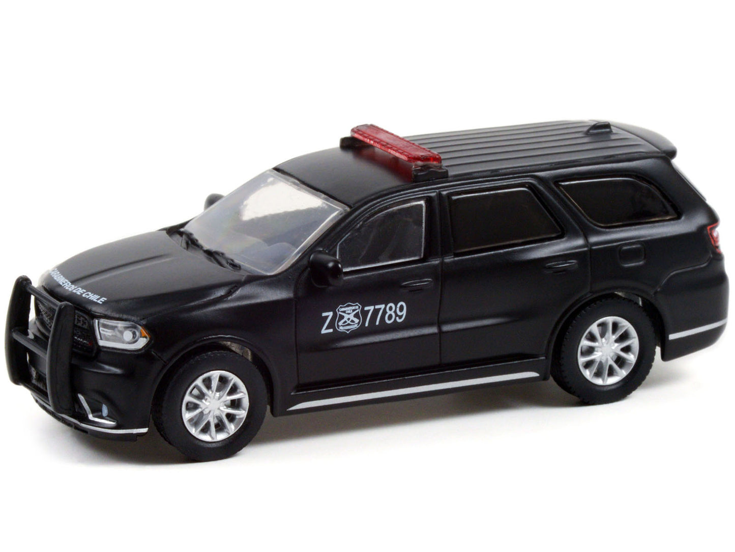 2018 Dodge Durango Police Car Matt Black &quot;Carabineros de Chile&quot; &quot;Hobby Exclusive&quot; 1/64 Diecast Model Car by Greenlight