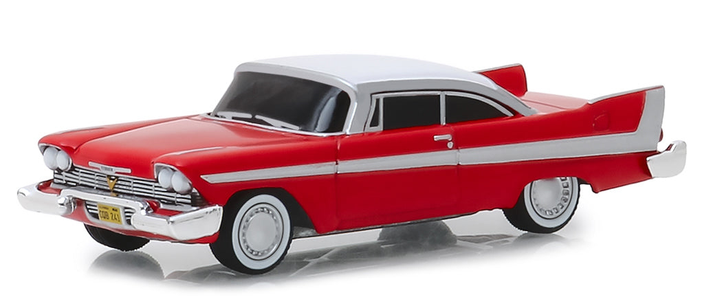 1958 Plymouth Fury Red with White Top &quot;Evil Version&quot; (Blacked Out Windows) &quot;Christine&quot; (1983) Movie &quot;Hollywood Series&quot; Release 24 1/64 Diecast Model Car by Greenlight