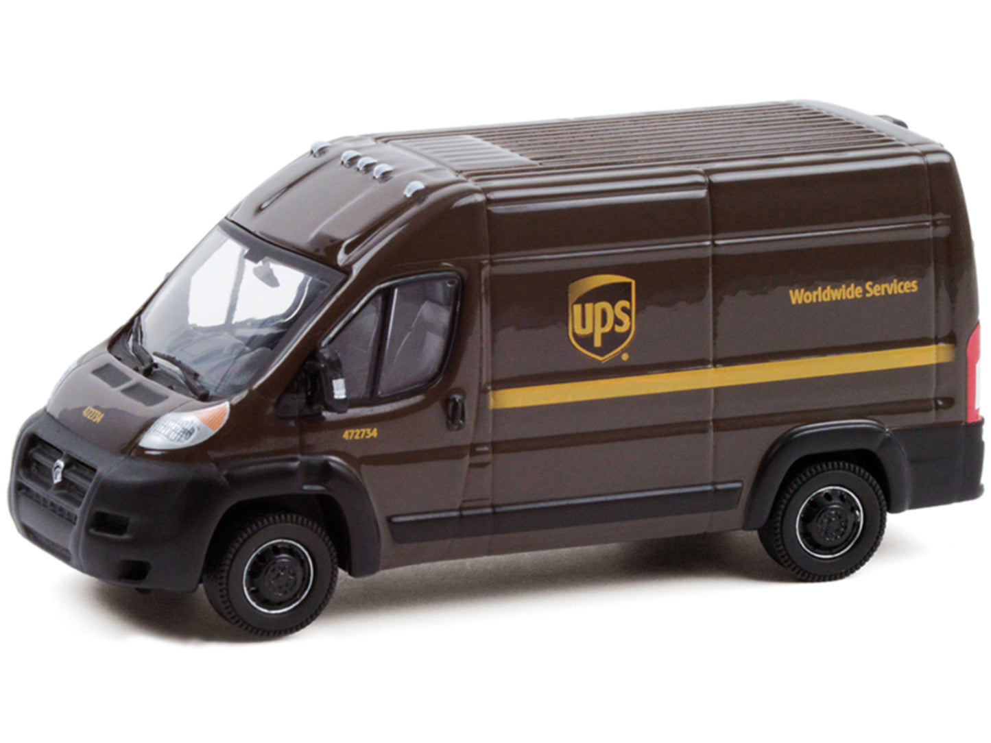 2018 Ram ProMaster 2500 Cargo High Roof Van Brown &quot;United Parcel Service&quot; (UPS) Worldwide Services &quot;Route Runners&quot; Series 2 1/64 Diecast Model by Greenlight