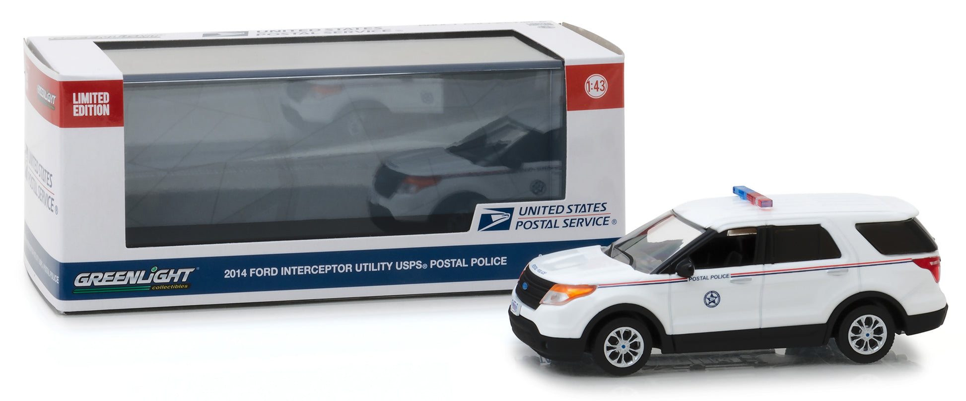 2014 Ford Interceptor Utility Postal Police &quot;United States Postal Service&quot; (USPS) White 1/43 Diecast Model Car by Greenlight