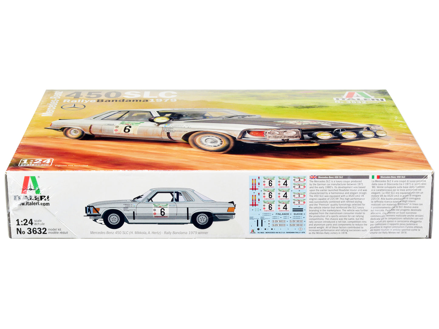 Skill 3 Model Kit Mercedes-Benz 450 SLC Winner &quot;Rallye Bandama Ivory Coast&quot; (1979) 1/24 Scale Model by Italeri
