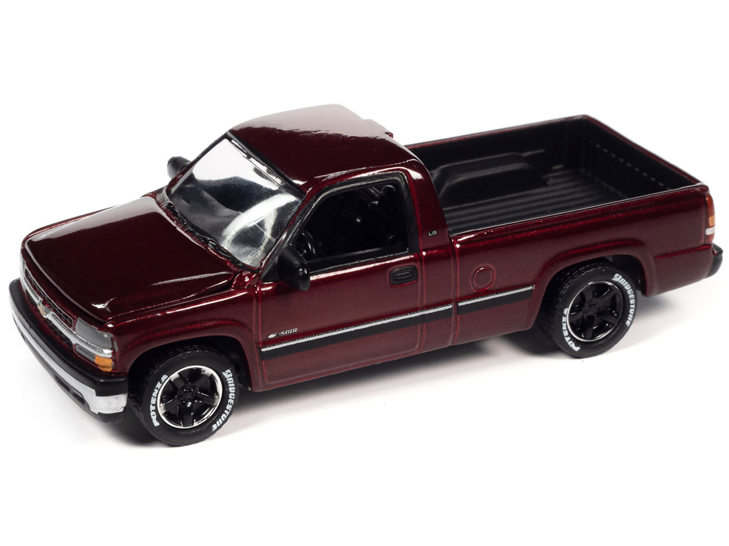 2002 Chevrolet Silverado Pickup Truck Cherry Red Metallic &quot;Classic Gold Collection&quot; Series Limited Edition to 9868 pieces Worldwide 1/64 Diecast Model Car by Johnny Lightning