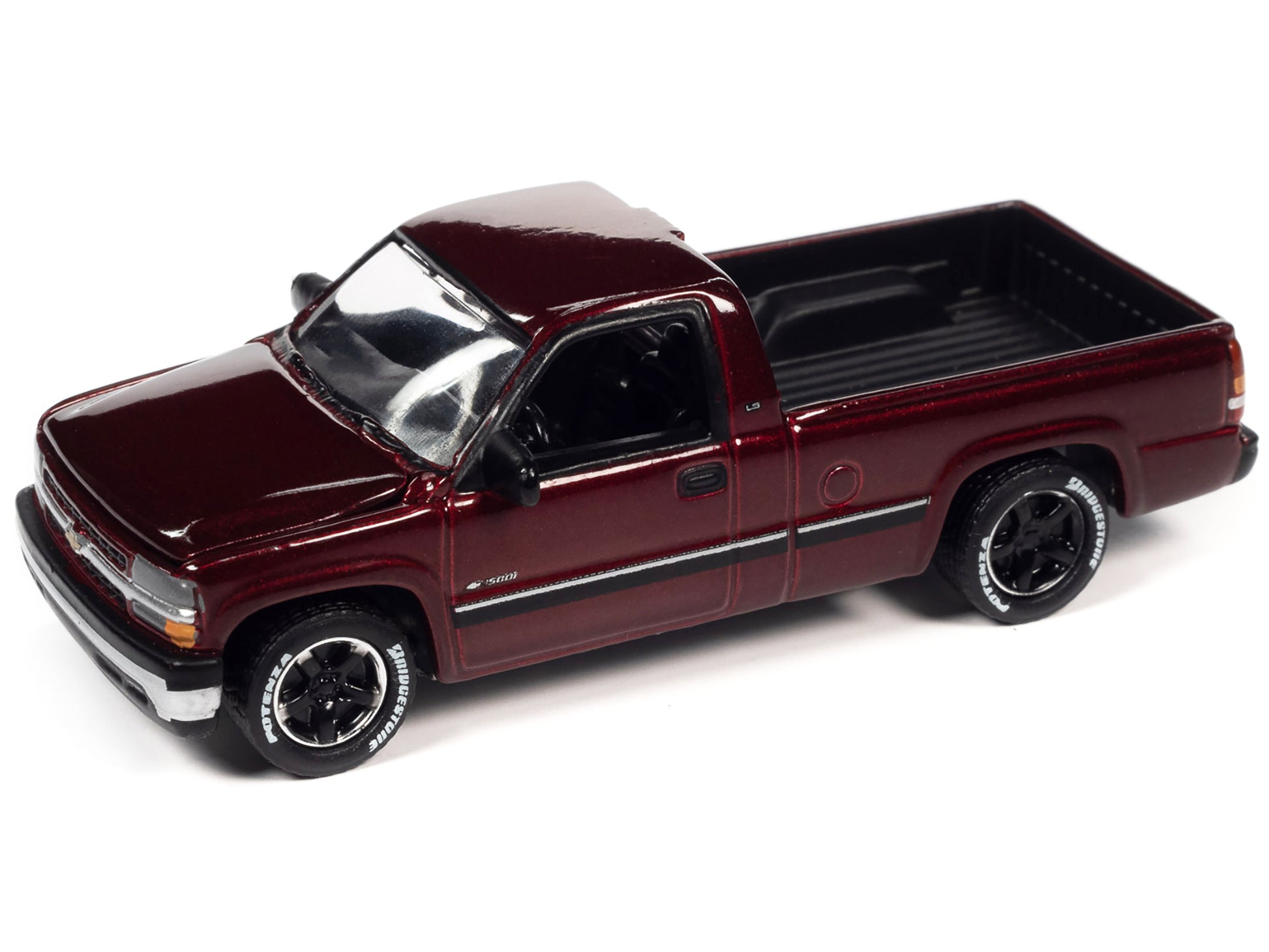 2002 Chevrolet Silverado Pickup Truck Cherry Red Metallic &quot;Classic Gold Collection&quot; Series Limited Edition to 9868 pieces Worldwide 1/64 Diecast Model Car by Johnny Lightning