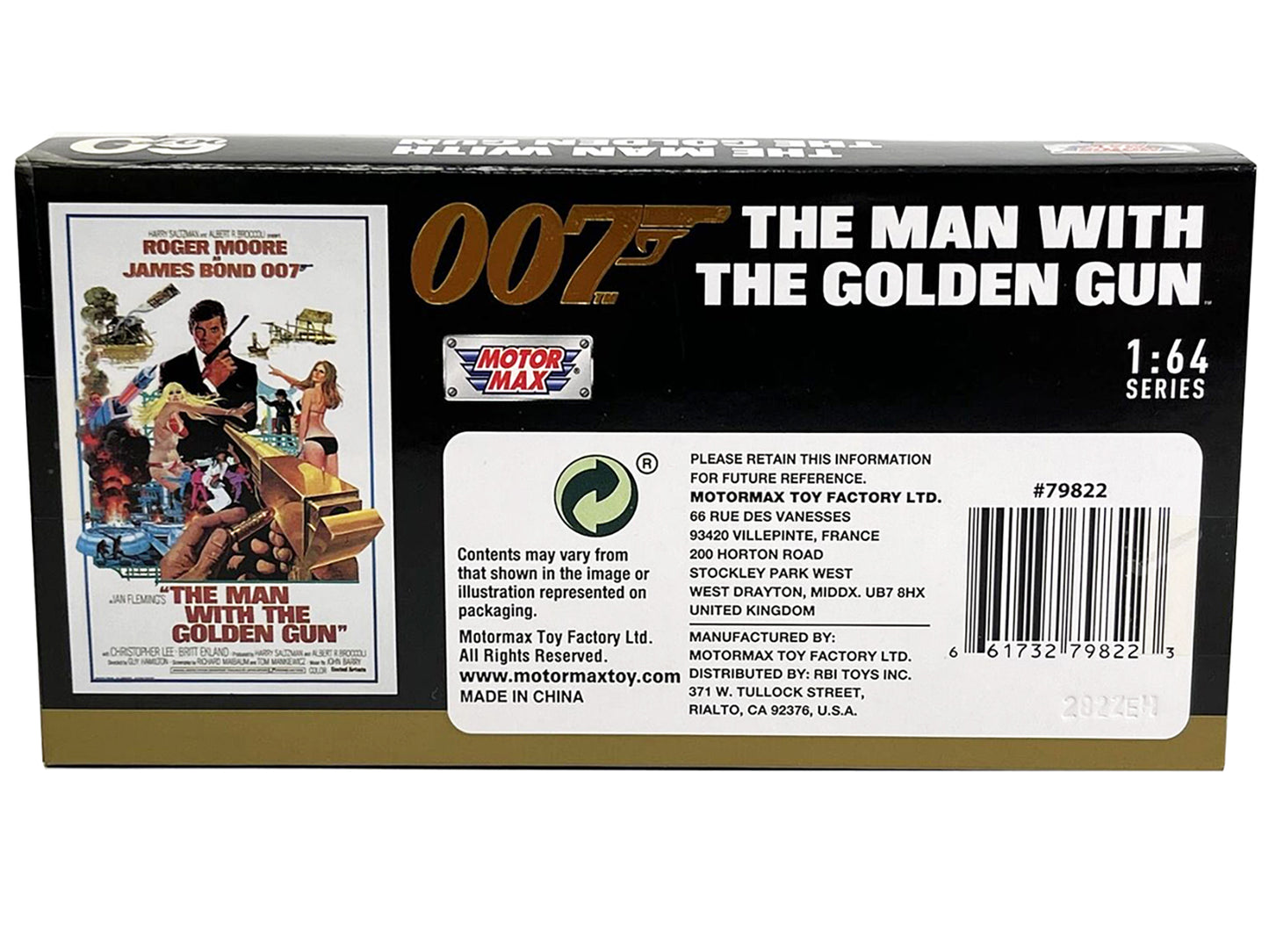 1974 AMC Hornet Red with White Stripes James Bond 007 &quot;The Man with the Golden Gun&quot; (1974) Movie with Display 1/64 Diecast Model Car by Motormax