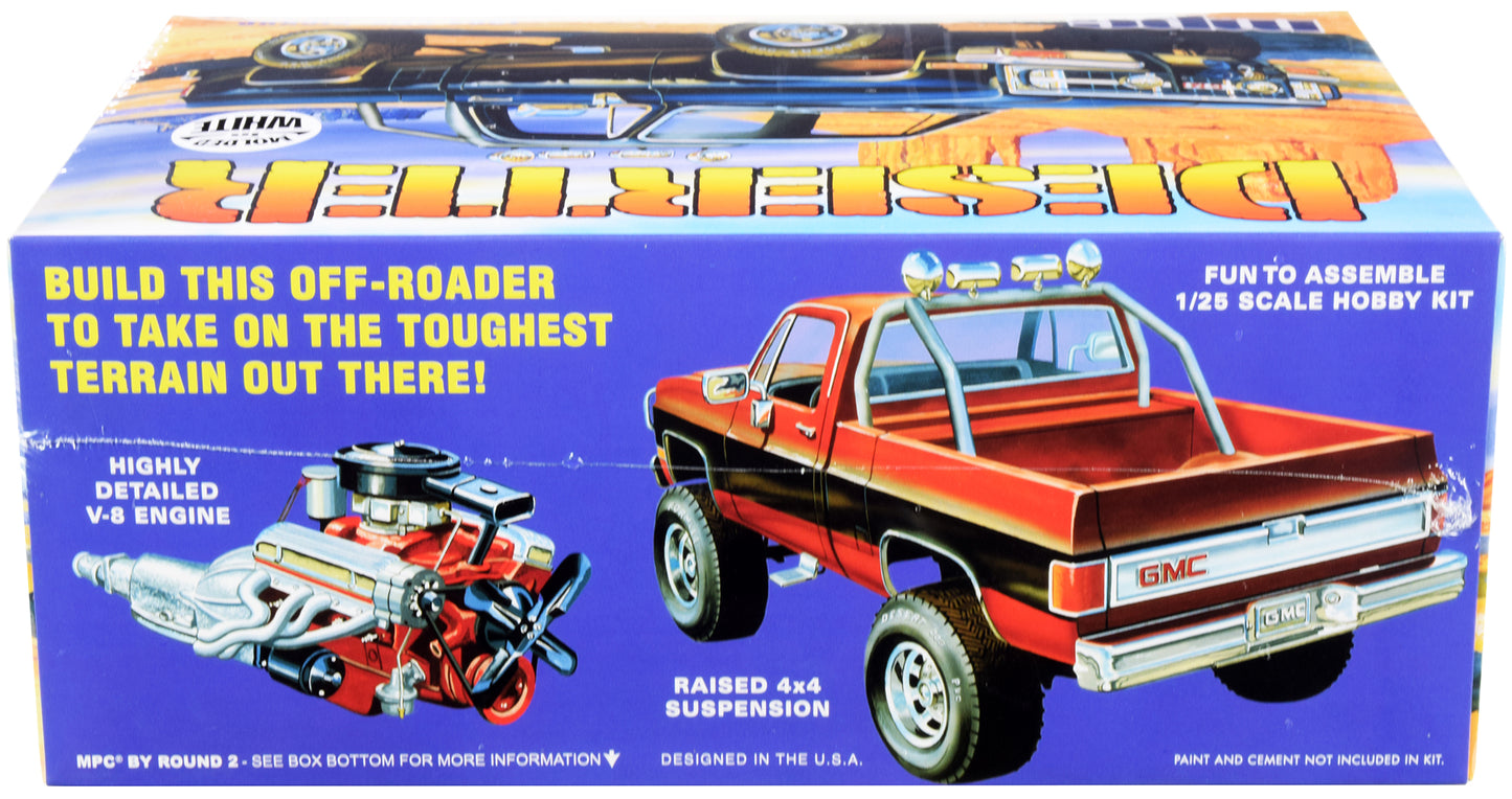Skill 2 Model Kit 1984 GMC Pickup Truck (Molded in White) &quot;Deserter&quot; 1/25 Scale Model by MPC