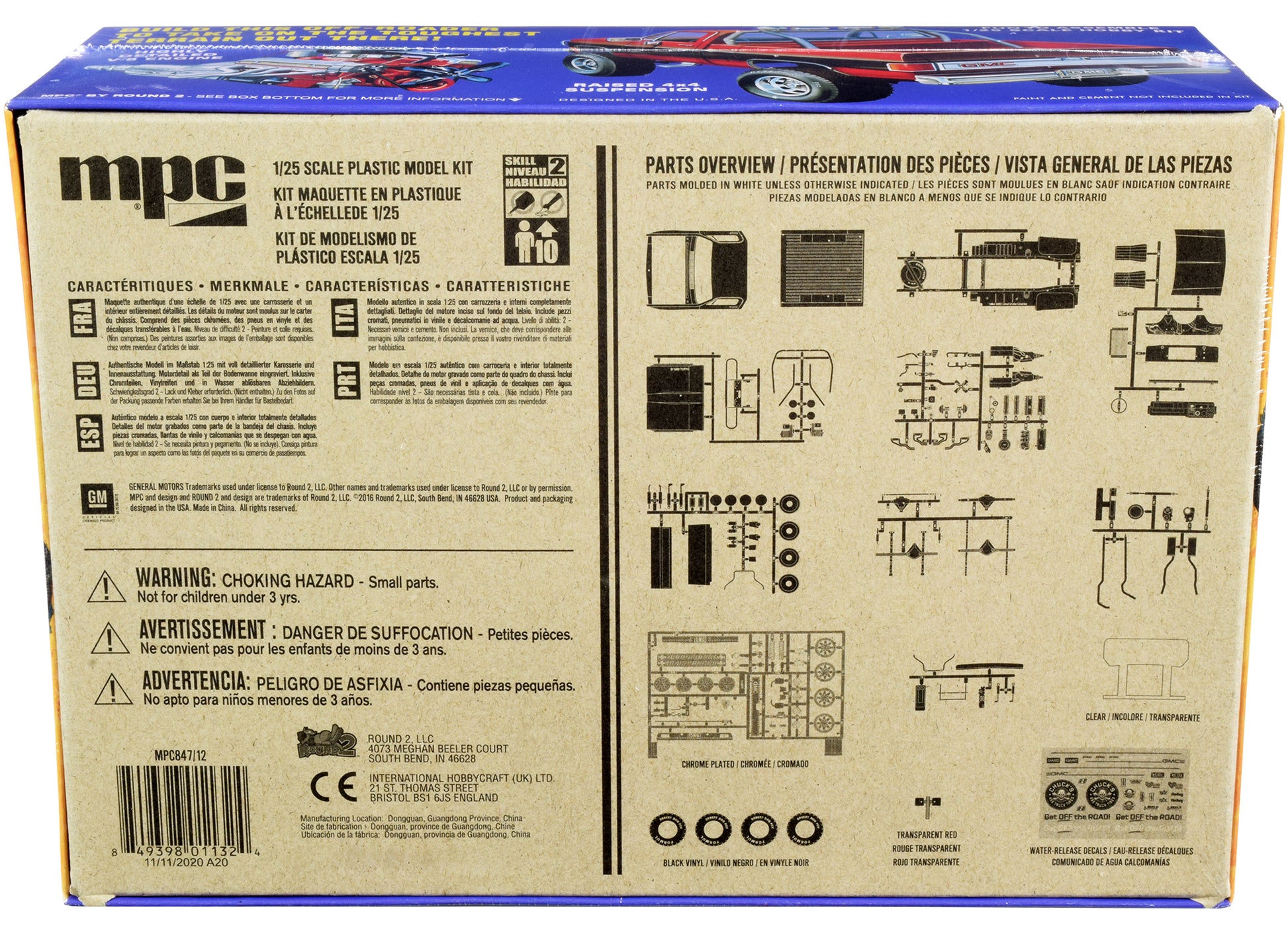 Skill 2 Model Kit 1984 GMC Pickup Truck (Molded in White) &quot;Deserter&quot; 1/25 Scale Model by MPC