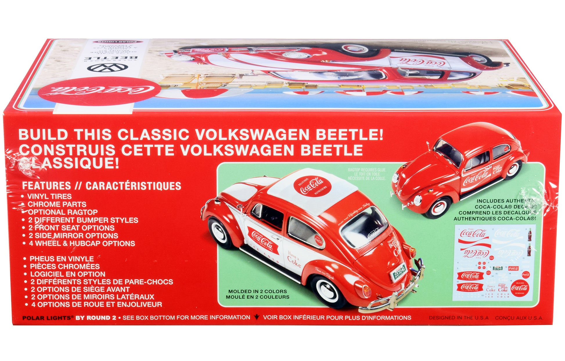 Skill 3 Snap Model Kit Volkswagen Beetle &quot;Coca-Cola&quot; 1/25 Scale Model by Polar Lights