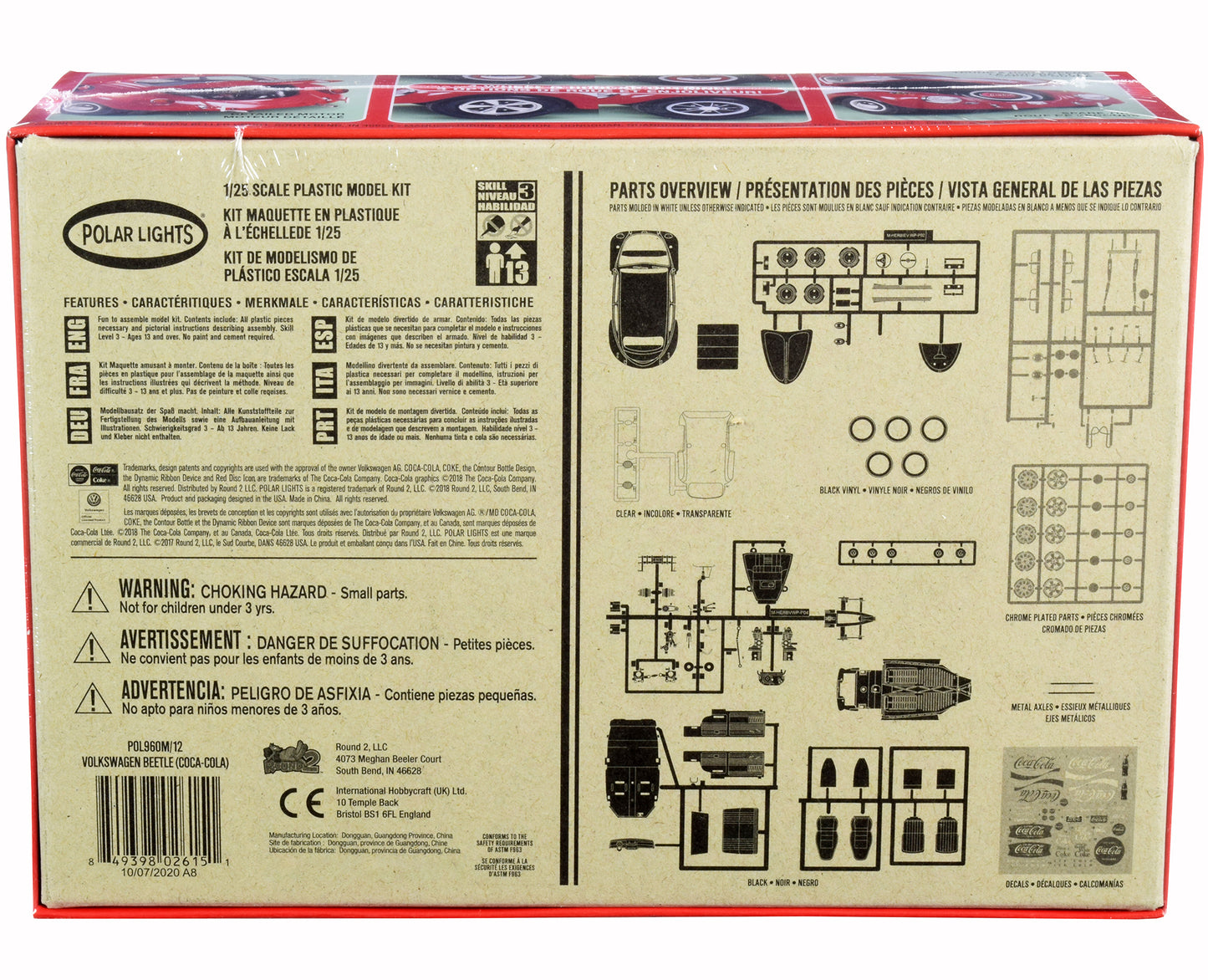 Skill 3 Snap Model Kit Volkswagen Beetle &quot;Coca-Cola&quot; 1/25 Scale Model by Polar Lights